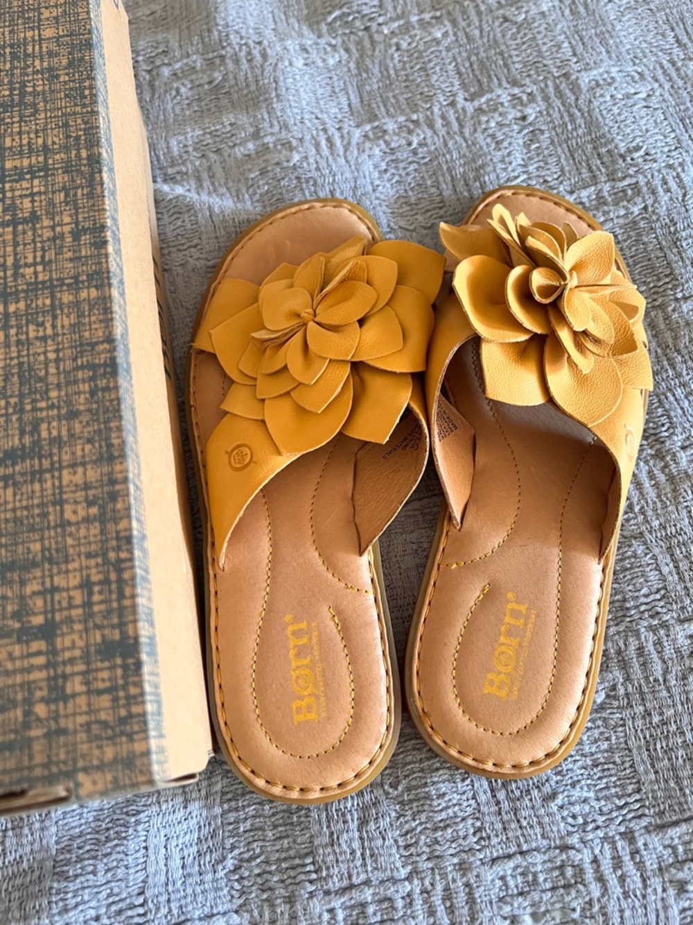 Born Yellow Floral Slide Sandals - Picture 5 of 15
